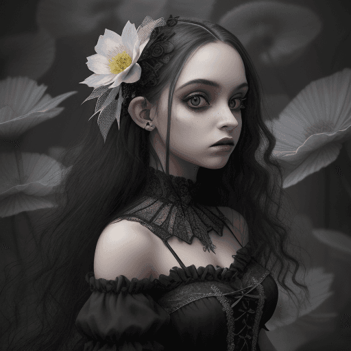 AI generated: ((Melhor Qualidade)), ((Obra-Prima)), ((Realidade)) and a hyper-detailed photograph with a goth girl...