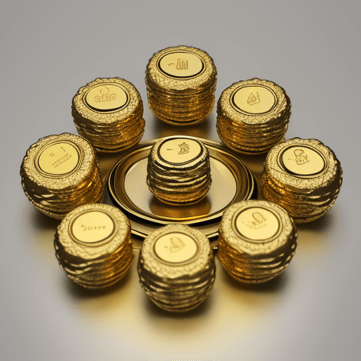AI generated: esferas de oro de diferente tamaño, 3,4,5,6,7 y 8 milimetros