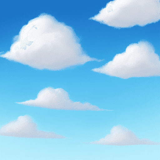 AI generated: blue sky with clouds drawing for background