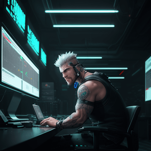 AI generated: Hyper realistic eye level exterior photo of The Trading room is digital art dim, with only the white...