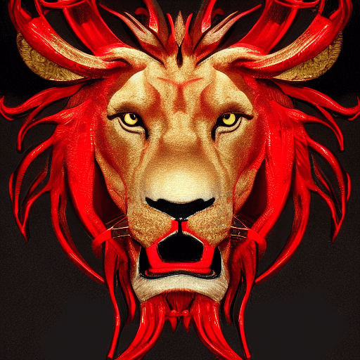 AI generated: Red lion ,4k,HD details