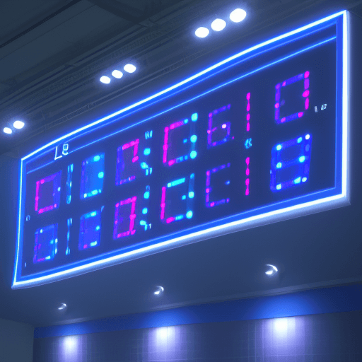 AI generated: LED DISPLAY, bule,light