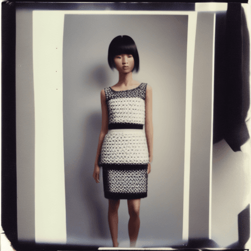 AI generated: female model, full body, Polaroid proof for a Chanel fashion shoot, hyper-realistic, lifelike, asian...