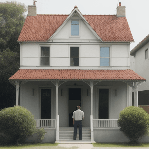AI generated: House with people in front