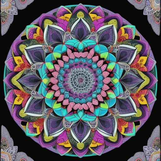 AI generated: detailed drawing of colorful patterned mandala