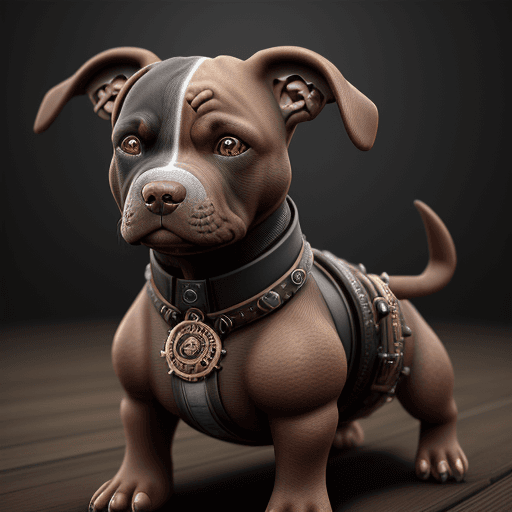 AI generated: steampunk pitbull pup, octane render, hyper realistic, --ar 2:3 --q 2 --v 5
