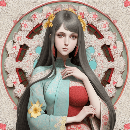 AI generated: medium portrait front view,hyperdetailed intricate elaborate stone garden background,intricate daffo...