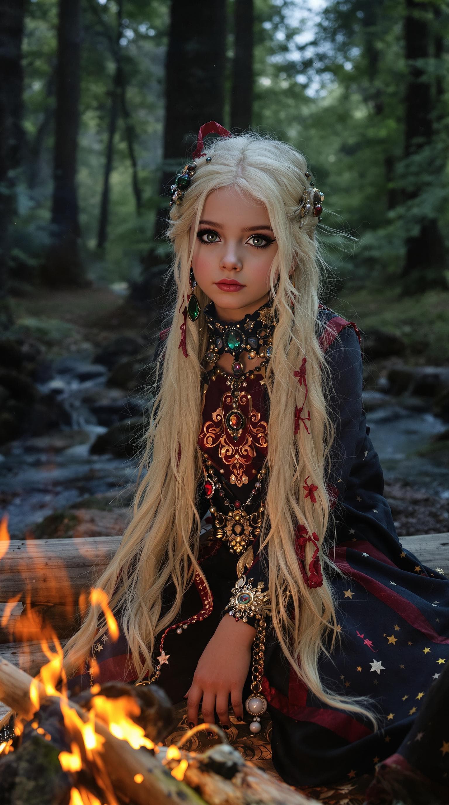 AI generated: a professional photo of a exceptionally of the most beautiful girl in the world, Transylvanian gypsy...
