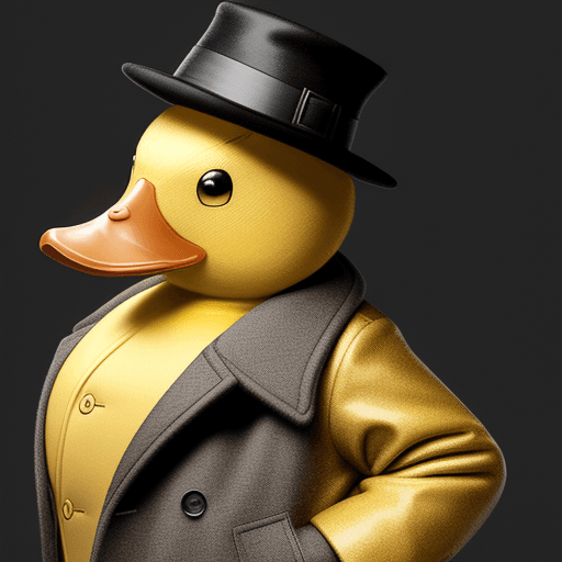 AI generated: A nice yellow duck wearing a coat and a sherlock holmes hat