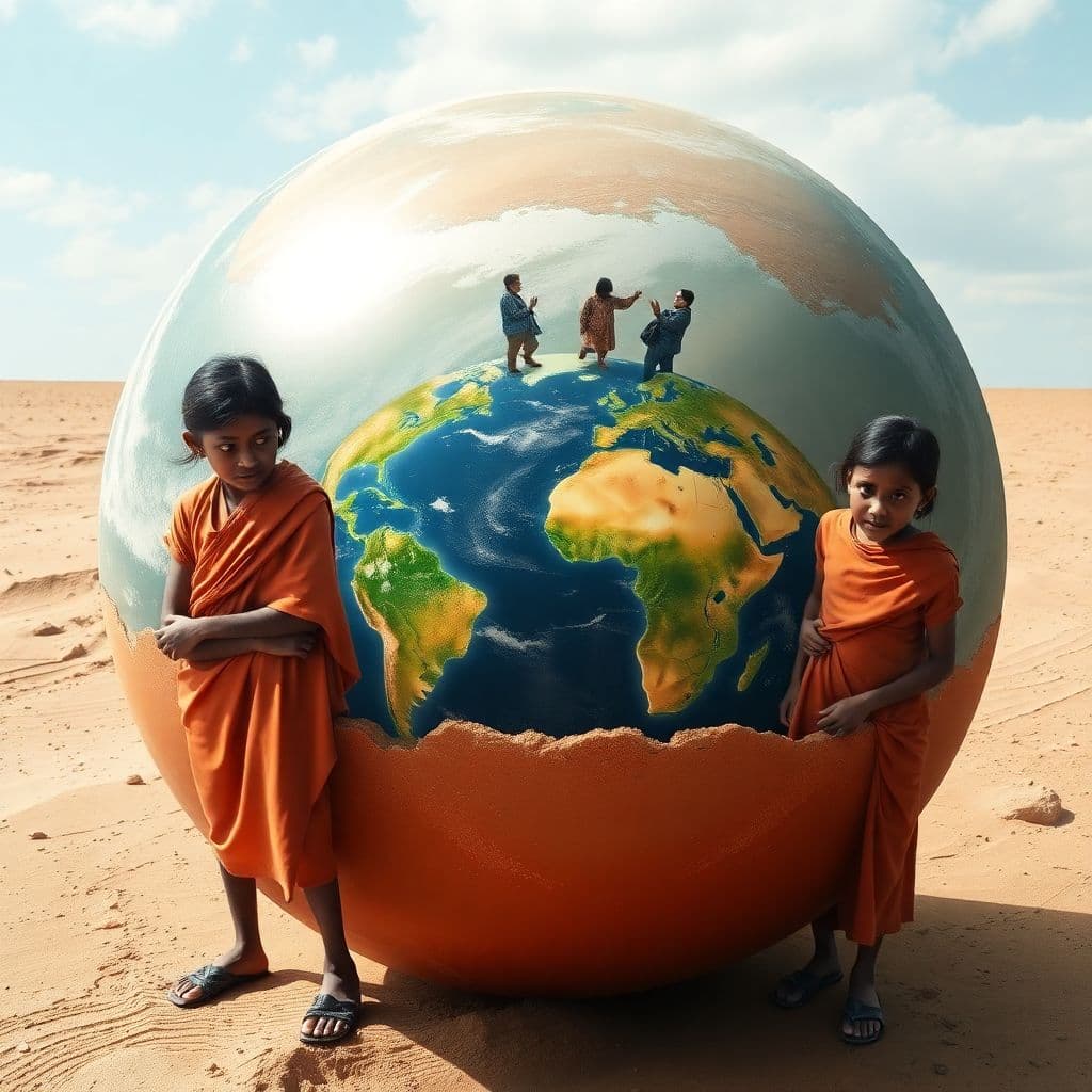 AI generated: Poor people on planet earth