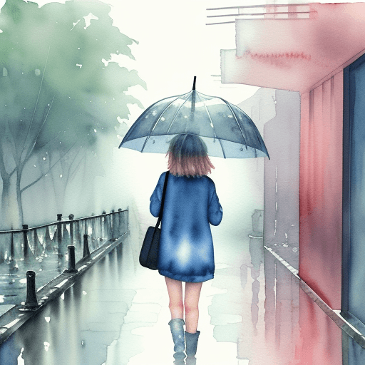 AI generated: rainy day watercolor