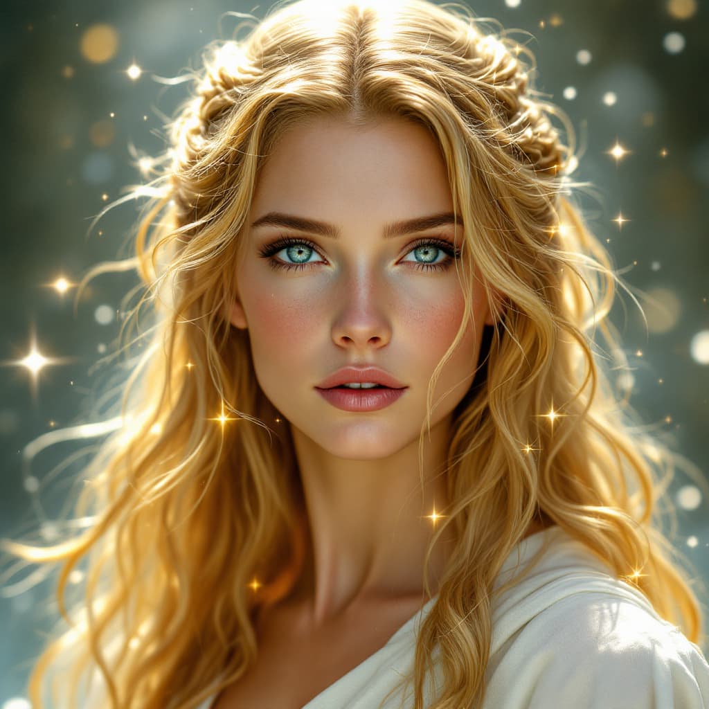 AI generated: "Create a highly detailed depiction of Galadriel, the regal and ethereal Elven queen from J.R.R. Tol...