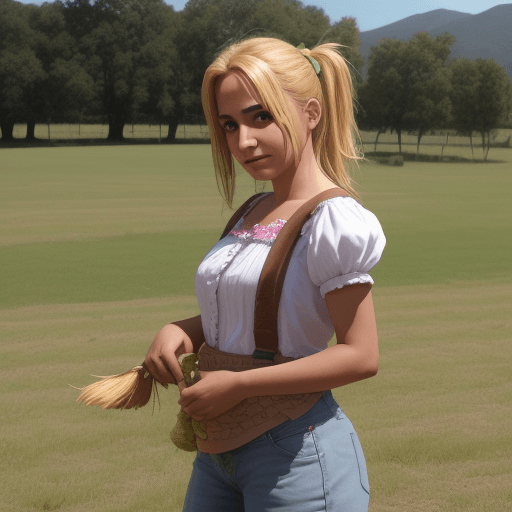 AI generated: CHICA CON ZAPTILLAS EN UN CAMPO