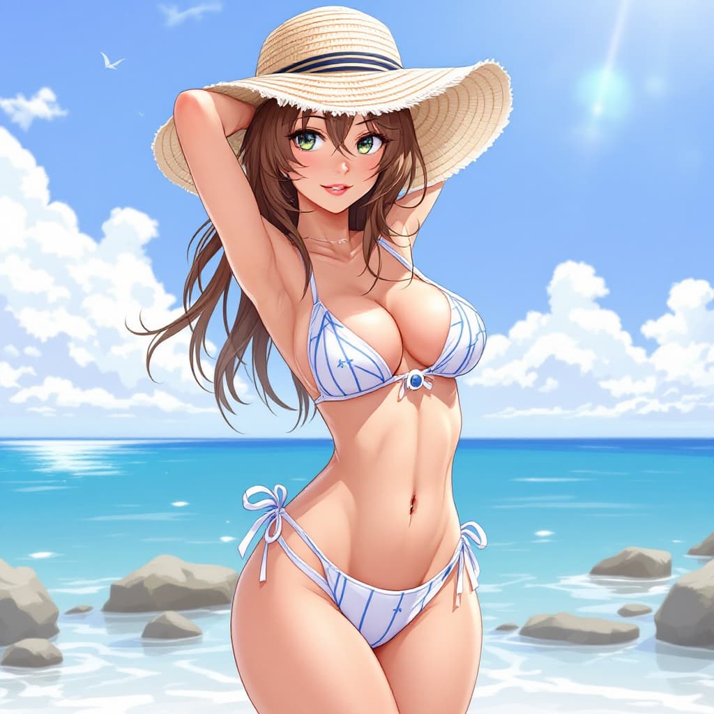 AI generated: Paizuri, bikini