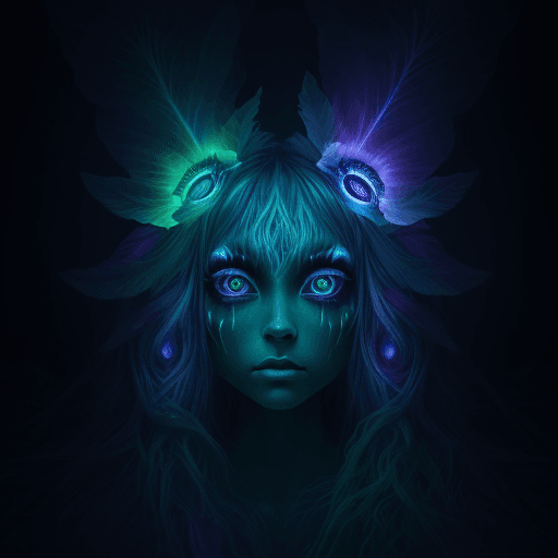 AI generated: create a  bioluminescent forest background, hyper realistic, photograpy Accentuate the otherworldly ...