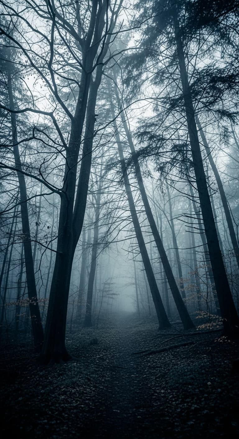 AI generated: liminal photography of a scary forest