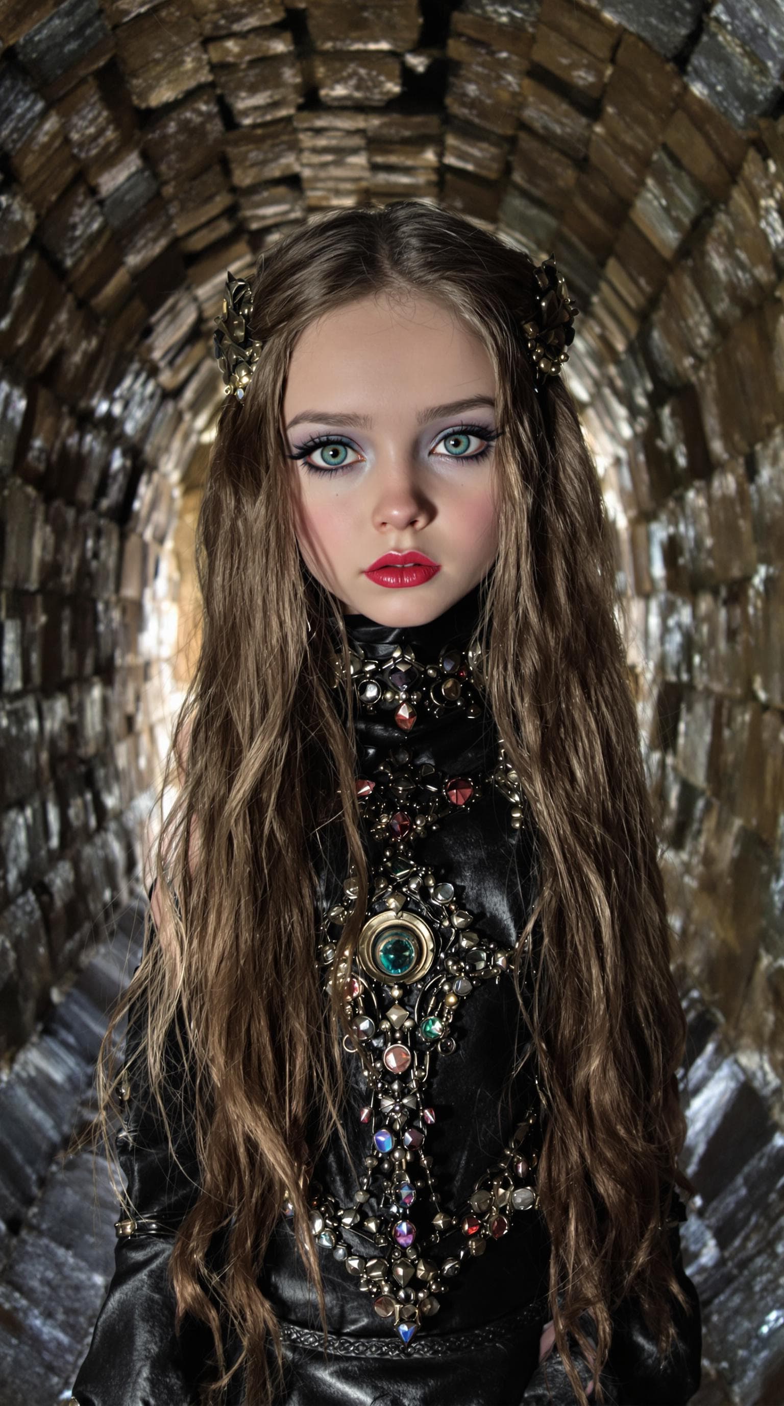 AI generated: a professional photo of a exceptionally beautiful in the world, vampire death dealer, (age 7), (seve...
