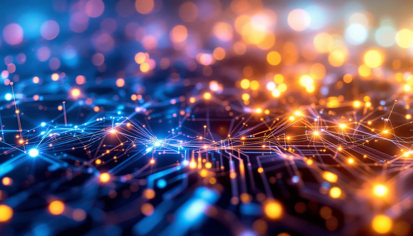AI generated: An artistic wallpaper on the theme of the internet, computers and networks. A realistic HDR photo im...
