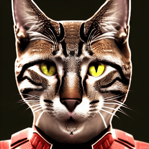 AI generated: cat head, anthropomorphic humanoid body, full growth, marvel movie poster, military character, high ...