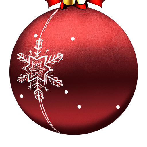 AI generated: detailed drawing of red Christmas balls on tree