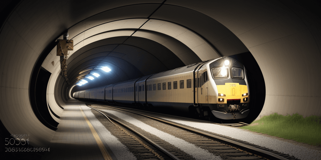 AI generated: photograph of a Train in a tunnel