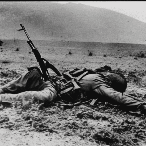 AI generated: An image of an Armenian soldier victimized, Unprotected,  Ambushed, Targeted, Vulnerable, and Attack...