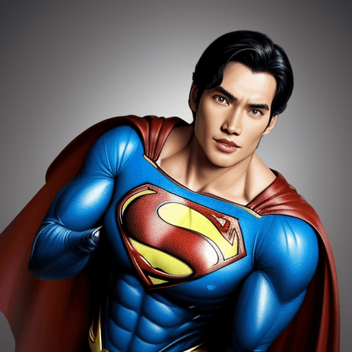 AI generated: Superman dengan kepala Kakek Tua
