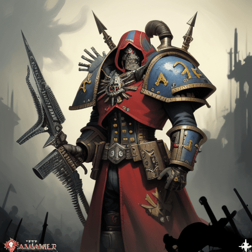 AI generated: Warhammer 40000 assassin illustration, Boris Villaggio