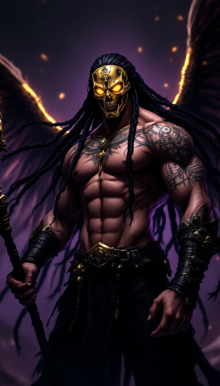 AI generated: (Score_9, score_8_up), score_7_up, score_6_up, featuring a villainous male character with glowing ye...