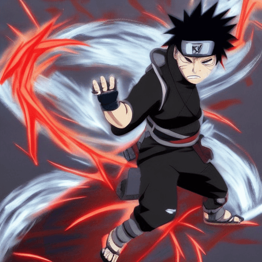 AI generated: kakashi from naruto, ultra realistic, angry, sharingan, using his chidori, chaos in the back ground ...