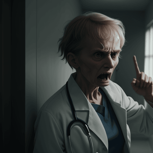 AI generated:  Psycho fight with doctor in mental hospital,4k, ulra hd 