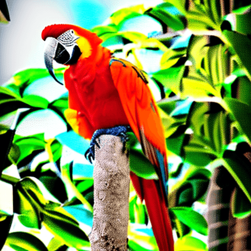 AI generated: macaw in the carribean, natural light, post processing, color grading, wildlife phmacaw in the carri...