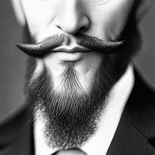 AI generated: high-resolution closeup photo of a man's entire jawline and [[two-pointed beard]], french fork style