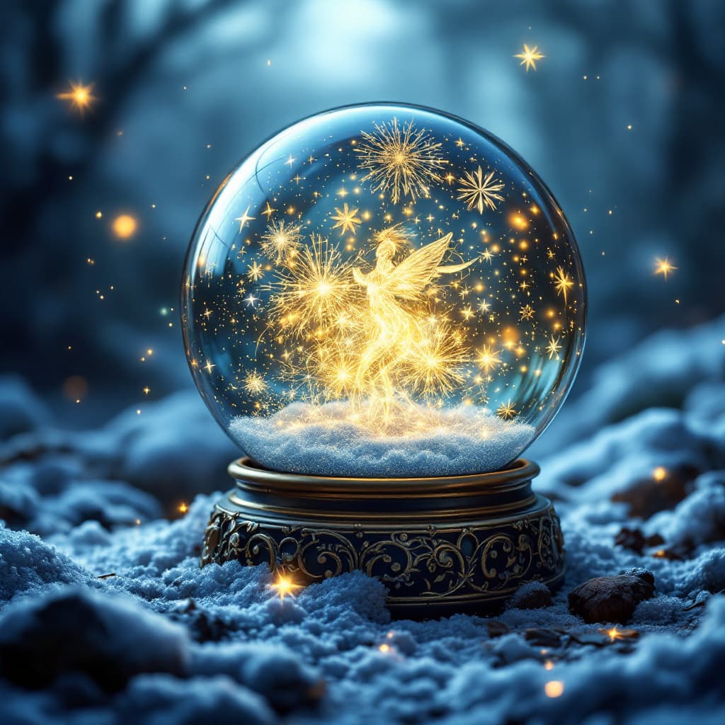 AI generated: a magic ball, it contains a whole world of New Year's magic written "Fairy" and "GGbingo." written a...