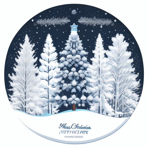 AI generated: Stylish Christmas card with snow-covered spruce trees on a blue background vector illustration desig...