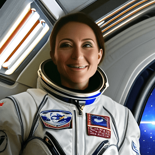 AI generated: A highly detailed, ultra-realistic portrait of a gorgeous woman astronaut inside the International S...
