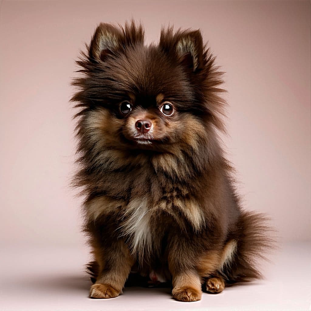 AI generated: PICTURE OF A CHOCOLATE COLORED POMERANIAN