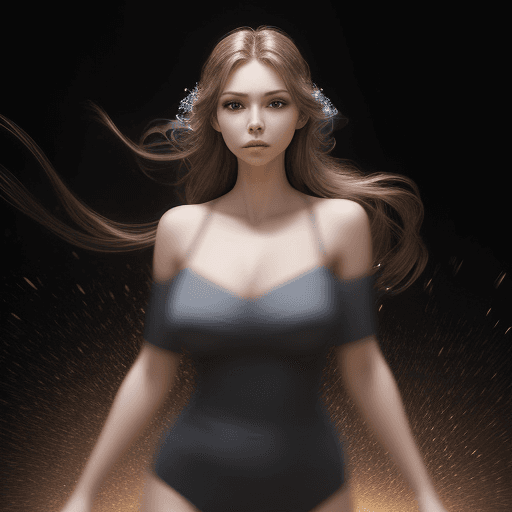 AI generated: stunning photograph of a beautiful woman shot in HD, hyperrealistic, blurred motion background --ar ...