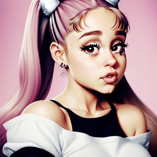 AI generated: Realistic photo of Ariana Grande as an overweight slob
