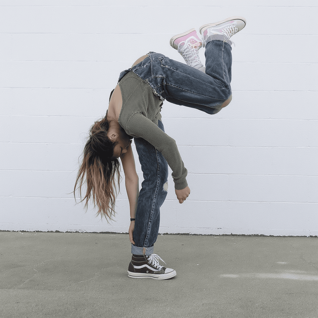 AI generated: Woman bending down, twerking in jeans