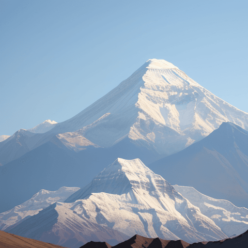 AI generated: Hyper realistic eye level exterior photo of Dhaulagiri mountain in summer without people.