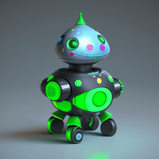 AI generated: Robozinho de lata sorrindo em sua nave espacial..
Fundo laboratório com várias ferramentas
poltcount...