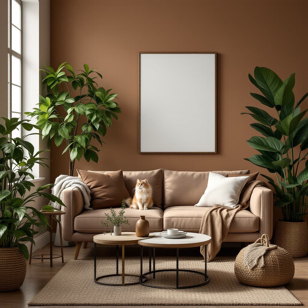 AI generated: 
"A realistic, minimalistic living room with modern furniture in harmonious neutral tones, complemen...