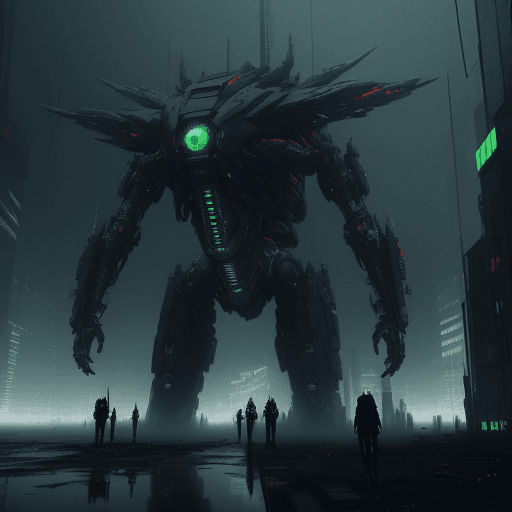 AI generated: rendering, complex, Tsutomu Nihei, future mechanical society, gigantic complex structures backdrop, ...