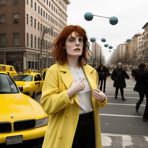 AI generated: Gender reverse Shade the Changing Man from Vertigo Comics into a woman that looks exactly like Flore...