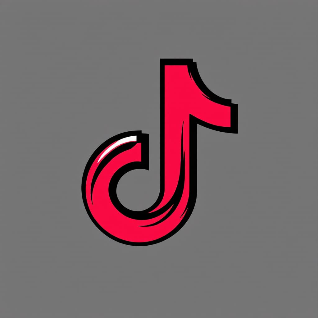AI generated: A modern and vibrant logo design inspired by TikTok's style, featuring a dynamic music note or flame...
