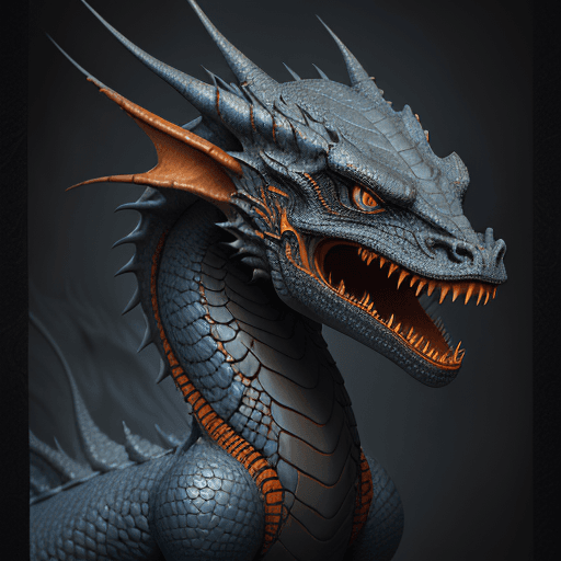 AI generated: 2d art of dragon, in the style of textured illustrations, dark gray and bronze, online sculpture, na...