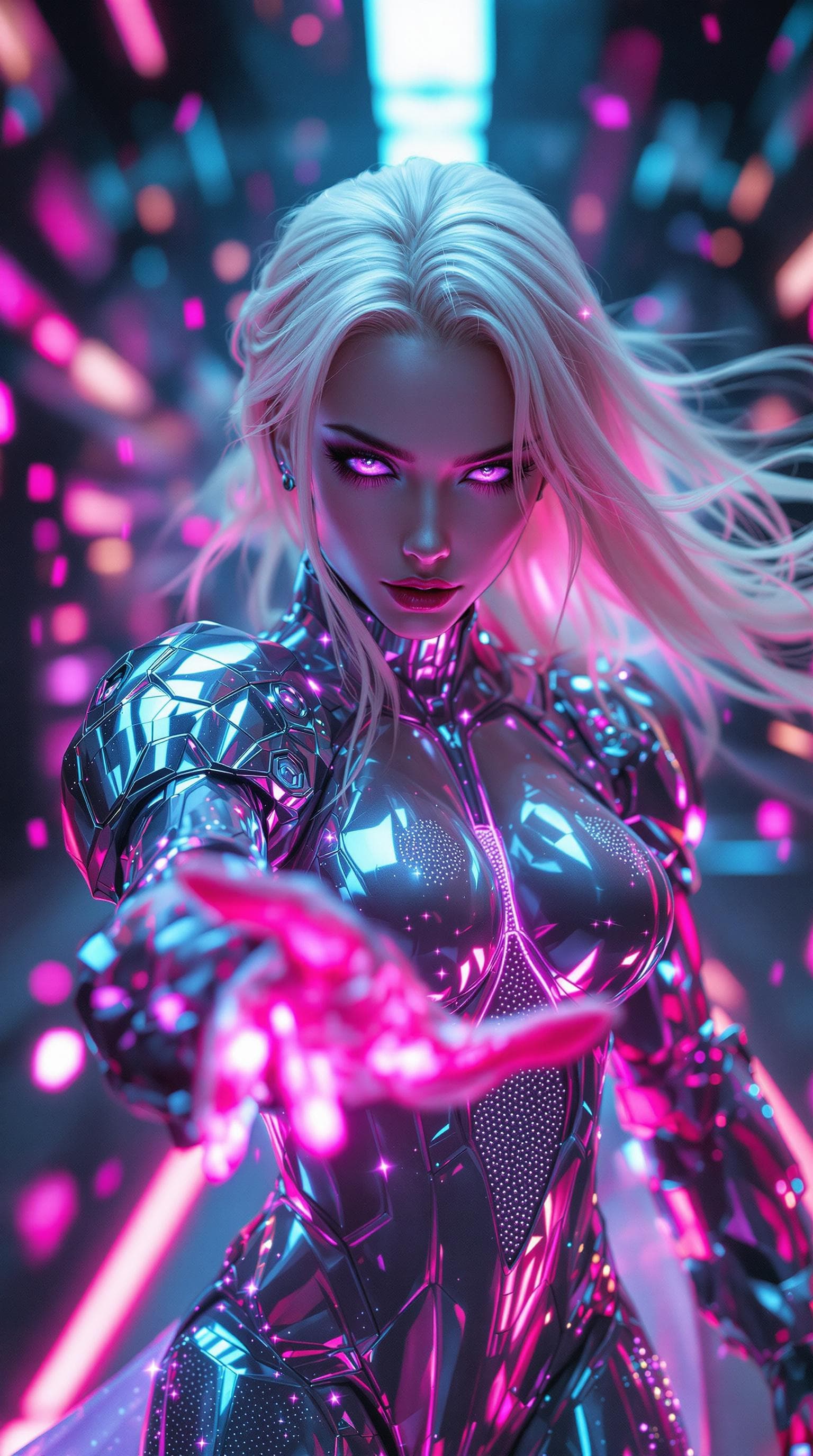 AI generated: a high-resolution image that captures the essence of a dynamic character in a futuristic setting. sh...