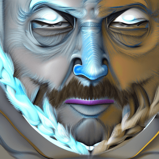 AI generated: Old man, blue eyes, thick white beard, bald head, digital painting, lots of details, extremely detai...