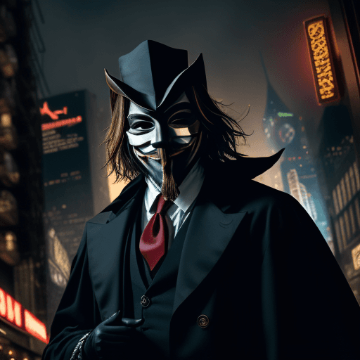 AI generated: Photo realistic cinematic 4k enigmatic character stands amidst the urban chaos, exuding an air of my...